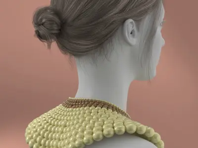 Vintage Pearl Necklace 3D model