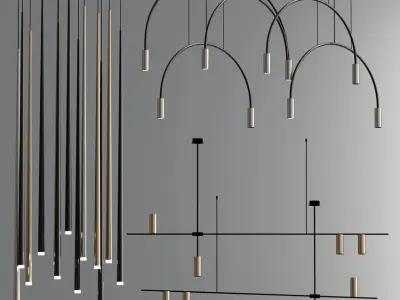 Modern Pendant Light Collection 3D model