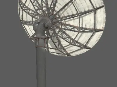 Space satellite signaler antenna Low-poly 3D model