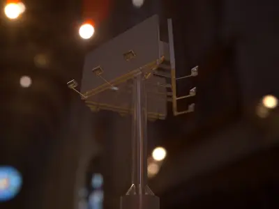 Three Sided Billboard  Low-poly 3D model