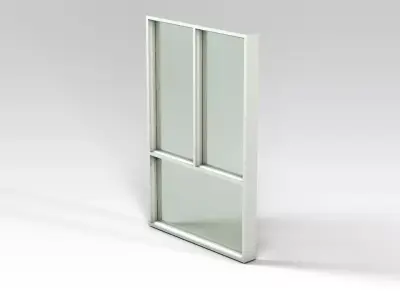 Window door with glass panels 3D model