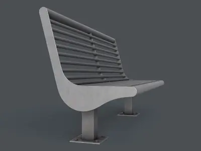 Metal Modern Bench 25 PBR Game Ready Low-poly 3D model