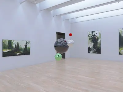 HDRI - Art Museum Gallery Interior 30b - 16384x8192 Texture