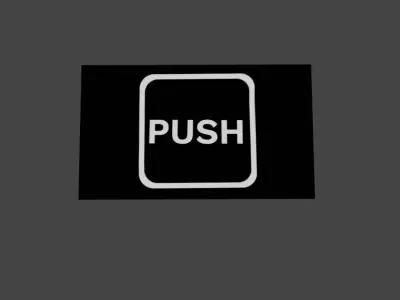 Sign push Low-poly 3D model