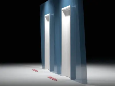 Door with handle Free low-poly 3D model