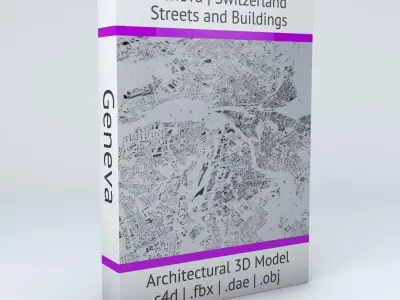 Geneva Streets and Buildings 3D model