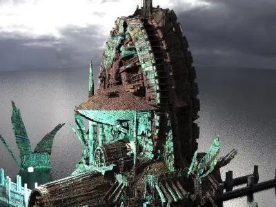 Art Deco Future Towers 5 Kit bash 3D model
