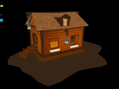 Small fairy tale house Low-poly 3D model