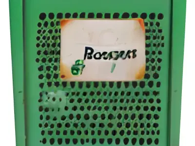 Weathered Green Perforated Recycle Bin Low-poly 3D model