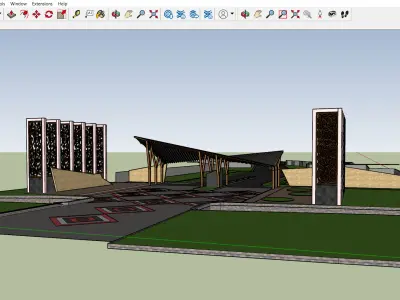 Modern Minimalist Gate A  SketchUp 3D Model SketchUp Only 3D model