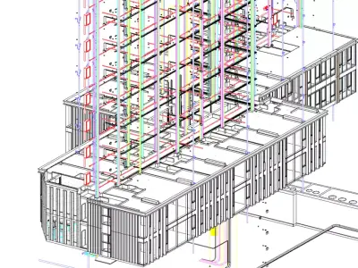 Revit MEP All System with unit floorplate Project Model   3D model