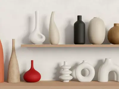 Unique design creative vases Low-poly 3D model