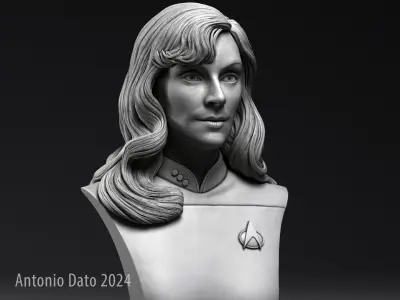 Gates McFadden as Beverly Crusher Bust Printable 3D Model 3D print model
