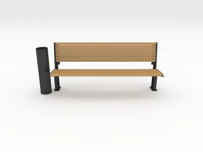 Bench Park 29 Low-poly 3D model