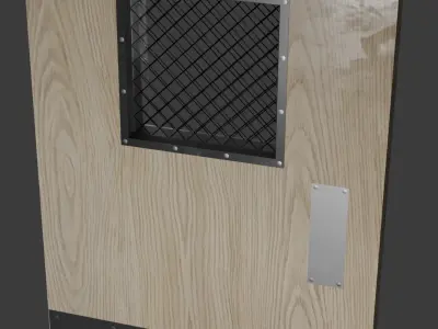Industrial Door Wooden Free 3D model