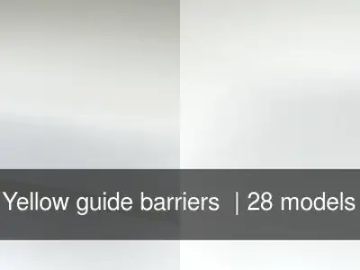 Yellow guide barriers  3D Model Pack