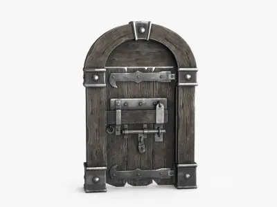 Old Wood Door v2 Low-poly 3D model