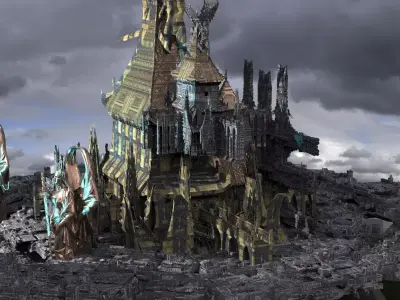Sci-Fi City dystopia Temples  3D model