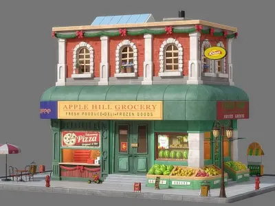 Cartoon House 08 3D model