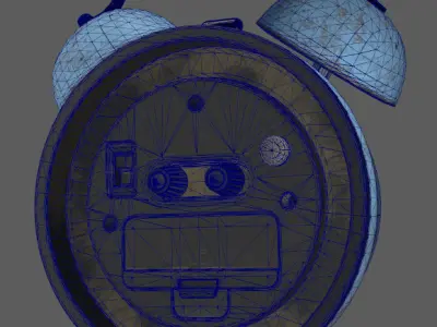 ancient alarm clock Low-poly 3D model