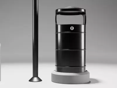 Modern Urban Street Furniture Set1 3D model