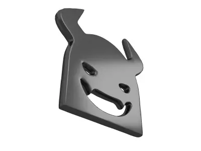 Angry Face with Horns Symbol V1 005 Low-poly 3D model