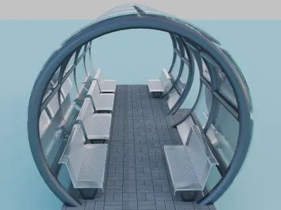 Bus stop 3D model 23