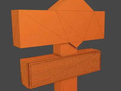 Bank Sign Low-poly 3D model