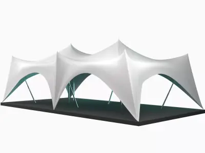 Crown tent Low-poly 3D model