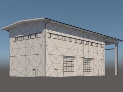 industrial building 3D model Textured