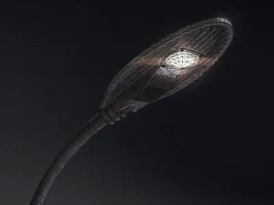 Sci-Fi Street Light 14 version 13 6m with pole 1 Low-poly 3D model