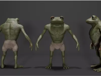 frogman game ready 3d model  Low-poly 3D model
