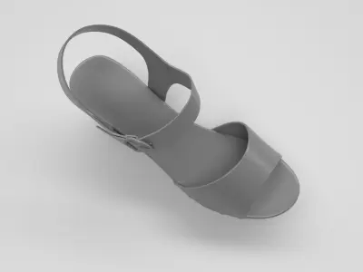 Anddreas Platform Block-Heel Sandals 3D Model model 3D model