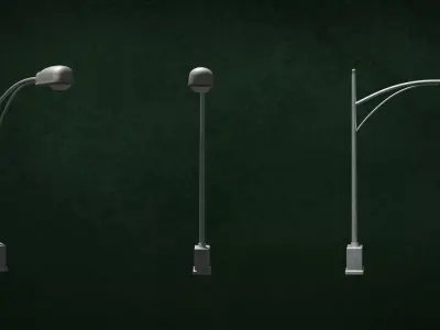 Lamp Street Light Post Series ModernUrbanLux LT2 N1 Group2 3D model