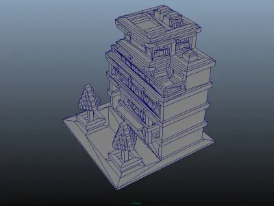 House Voxel - 18 Low-poly 3D model