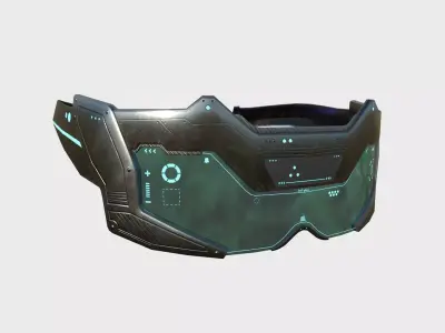 SciFi Glasses F06 Dark Steel - Character Design Fashion Low-poly 3D model