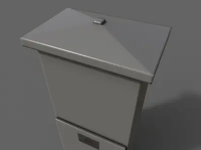 PBR Electric Box Grey V4 Low-poly 3D model