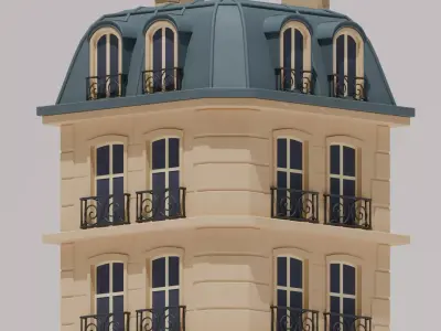 Parisian Building Project Low-poly 3D model