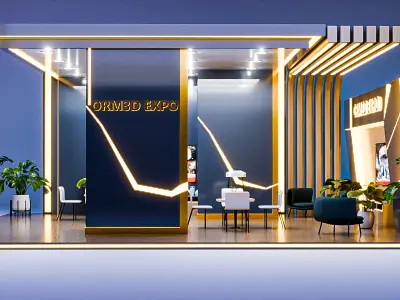 Minimal Modern Expo Booth Design Blender 3D Model 3D model