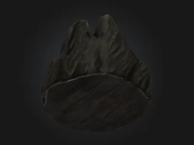 Rocky Throne Stylized Fantasy Stone Seat Game Asset Low-poly 3D model