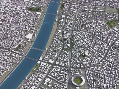 Ahmedabad - City 3D Model Low-poly 3D model