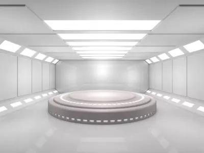 Sci Fi Room Low-poly 3D model 12