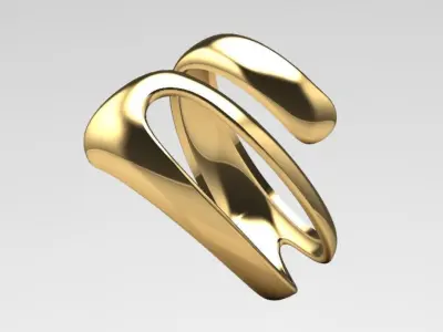 contemporary style split shank ring  3D print model