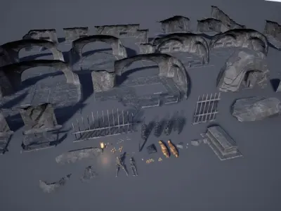 Ancient Catacombs Low-poly 3D model