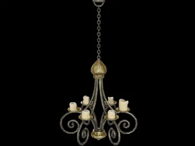 Renaissance Lights Candleholder Chandelier Low-poly 3D model