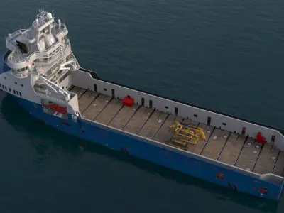  Handling Tug Vessel with Arthropod 600 Subsea Pipeline Trencher 