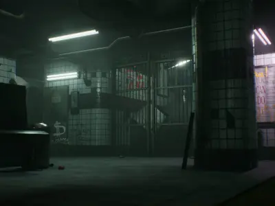 Subway Station Low-poly 3D model