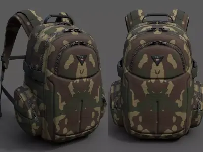 Backpack human military combat soldier armor Generic  Low-poly 3D model