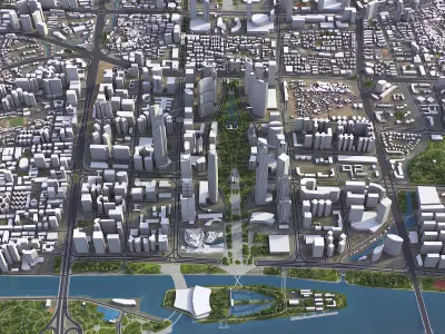 Guangzhou - 3D City Model Low-poly 3D model