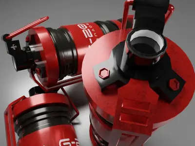 Sci-Fi grenade red model 3D model